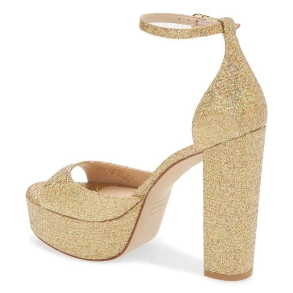 Stuart Weitzman Pamela Glitter Platform Sandal Size 9.5 New - Picture 2 of 10